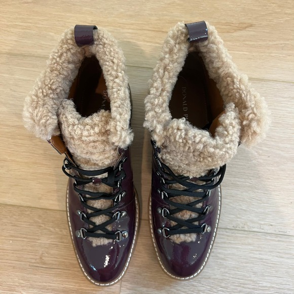 Donald J Pliner Erinn Women's Lace-up Shearling Snow Boots Vino Size 10 - Picture 5 of 10